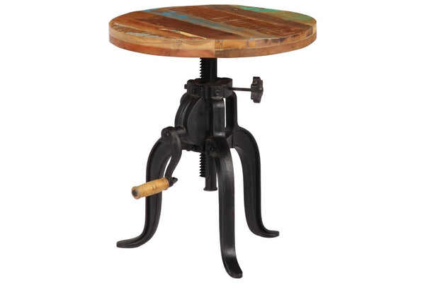 Side Table 45x(45-62) cm Solid Reclaimed Wood and Cast Iron vidaXL
