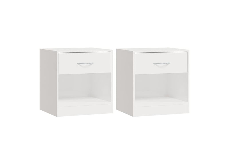 Bedside Cabinets 2 Pcs With Drawer High Gloss White Bedside Tables