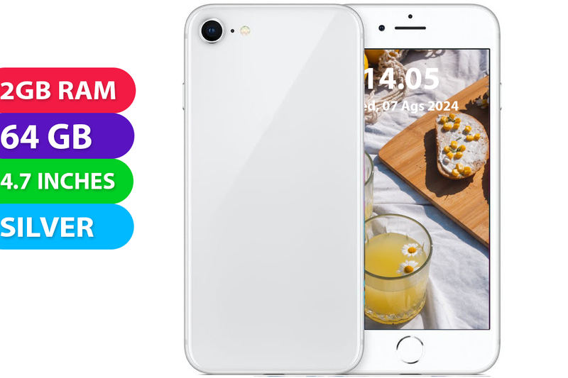 Apple iPhone 8 (64GB, Silver) - Grade (Good)