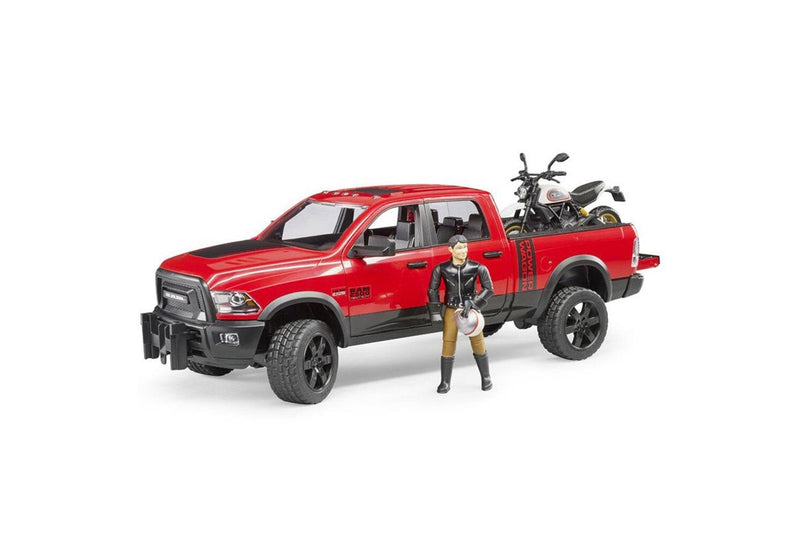 Bruder 1:16 RAM 2500 40cm Power Wagon w Ducati Desert Sled Toy Vehicle Kids 4y+