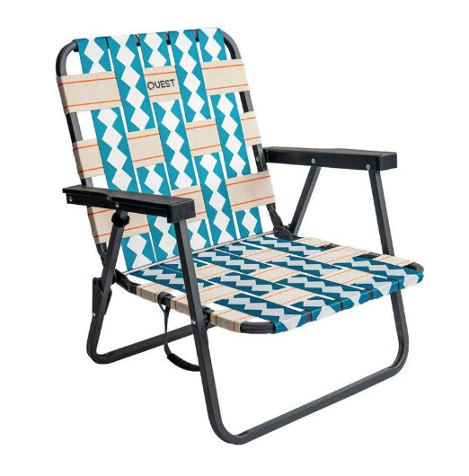 Quest Cocomo 62cm Foldable Beach Low Chair w Armrests Outdoor Camping Picnic