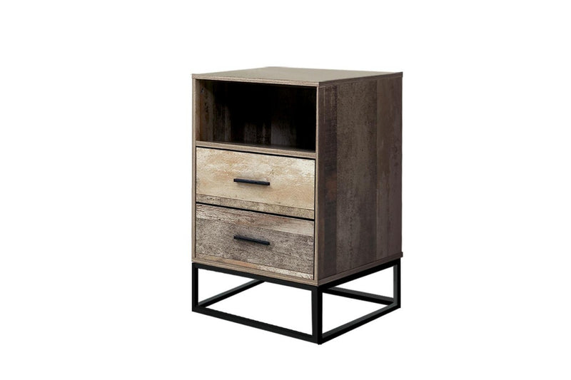 Artiss Bedside Table 2 Drawers with Shelf - BADAN