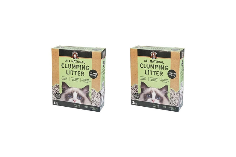 2x Dudley's World Of Pets 3kg Natural Clumping Litter Kitten Cat Maintenance