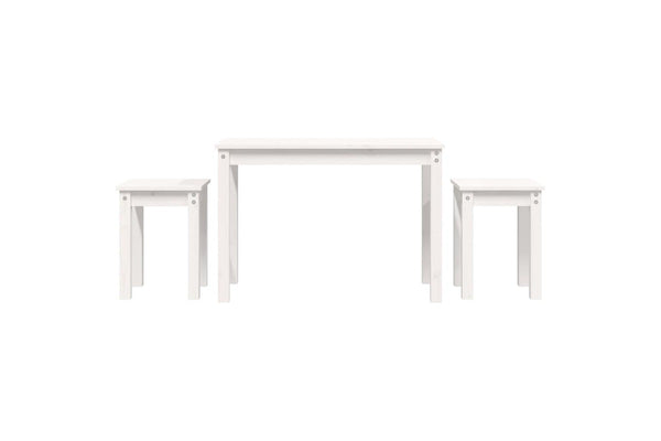Nesting Tables 3 pcs White Solid Wood Pine vidaXL