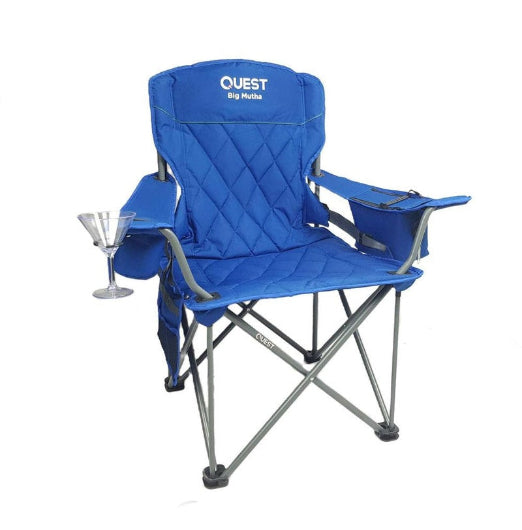 Quest Outdoors Steel Frame Polyester Big Mutha Folding Camp Chair Regal Blue