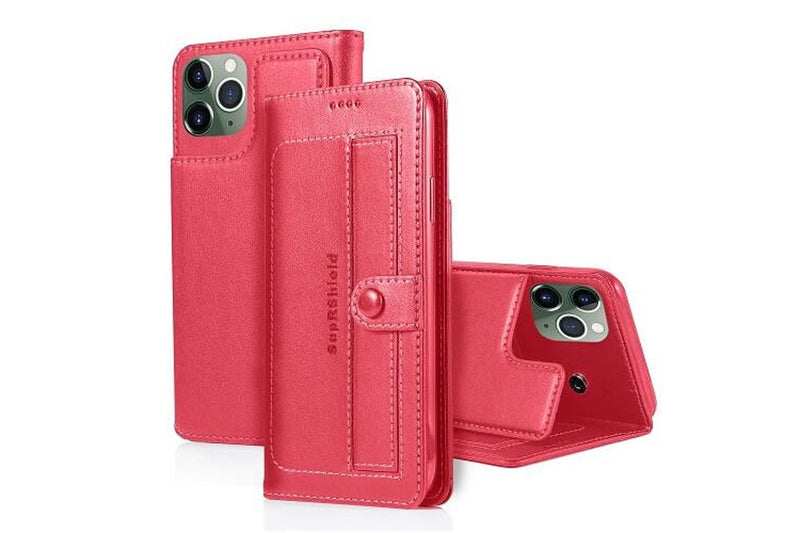For Apple iPhone 11 Pro 5.8 Case SupRShield Luxury Wallet Leather Flip Magnetic Stand Case Cover (Hot Pink)