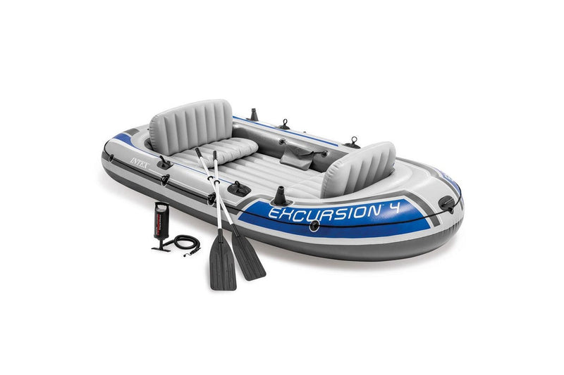 Intex 315cm Excursion 4 Person Inflatable Boat w Oars Set Sports Raft River Lake