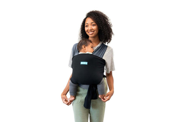 Moby Easy Wrap Baby Infant Cotton Knit Body Adjustable Carrier Charcoal Black