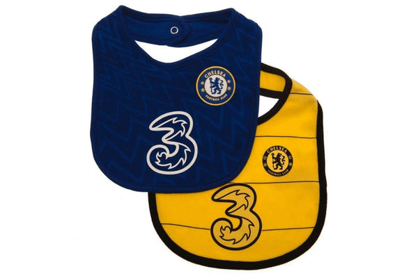 Chelsea FC Baby Bibs (Pack of 2) (Blue/Yellow) (One Size)