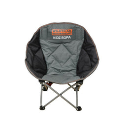 Wildtrak Kidz Foldable 62cm Sofa Chair Portable Outdoor Camping Seat Grey Black