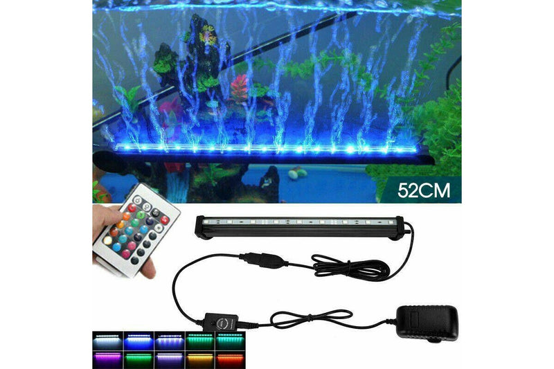 Ozstock 52cm LED Aquarium Lights Submersible Air Bubble RGB Light for Fish Tank Underwater AU