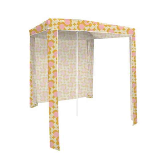 Good Vibes 180x180cm Retro Dot Beach Cabana w/ Back Wall Outdoor Canopy Shade