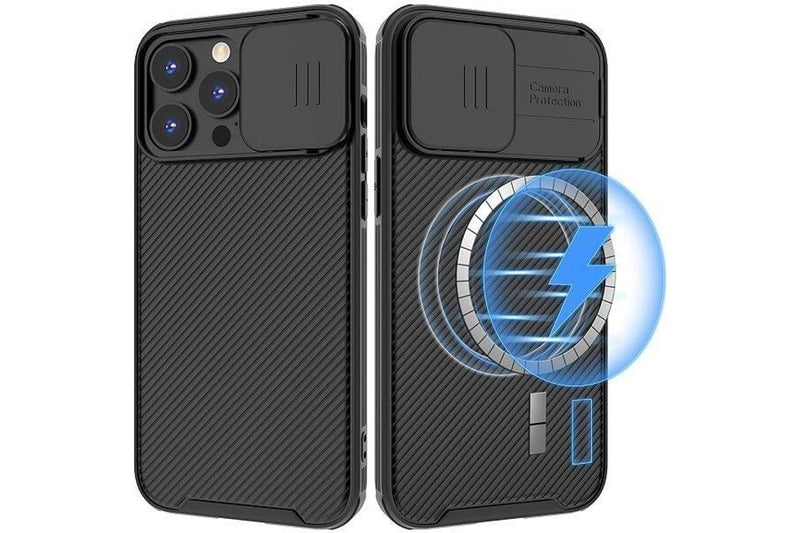 Nillkin For Apple iPhone 15 Pro Case [Support Magsafe Charger] CamShield With Camera Protection Case Slim Magnetic Shockproof Heavy Duty Cover (Black)