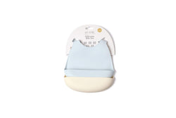 2pc My Pure Silicone Baby Toddler Feeding Bib Set - Baby Blue and Pannacotta 4M+