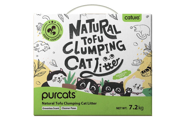 Cature 18L 7.2kg Natural Tofu Clumping Cat Litter Pellets Green Tea Flushable