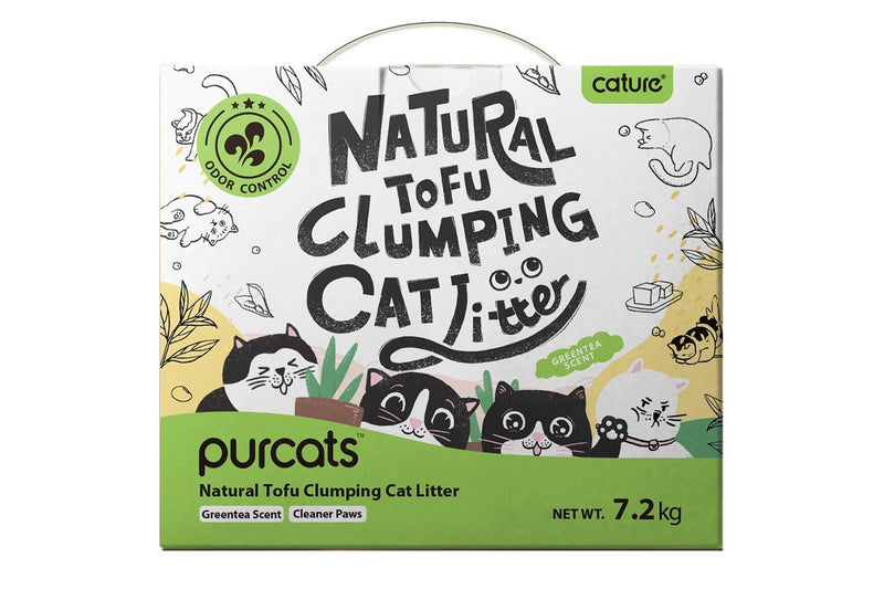 Cature 18L 7.2kg Natural Tofu Clumping Cat Litter Pellets Green Tea Flushable