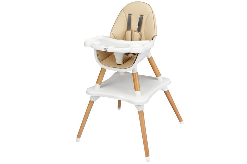 Giantex 5-in-1 Convertible Baby High Chair Toddler Booster Seat Kids Table & Chair Set w/Removable Tray,Khaki