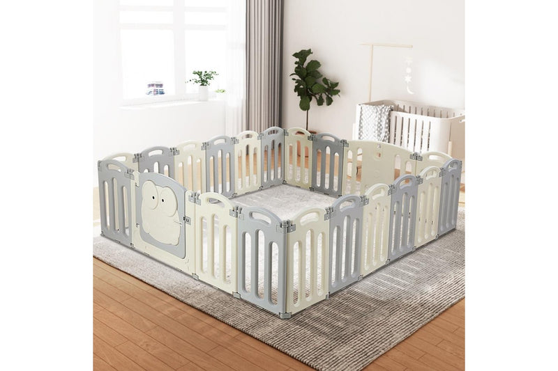 Keezi Baby Playpen 20 Panels Foldable Toddler Fence Safety Play Activity Centre
