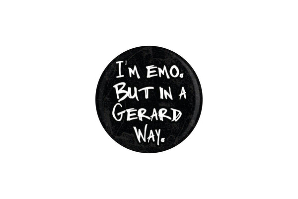 Grindstore Im Emo But In A Gerard Way Badge (Black/White) (One Size)