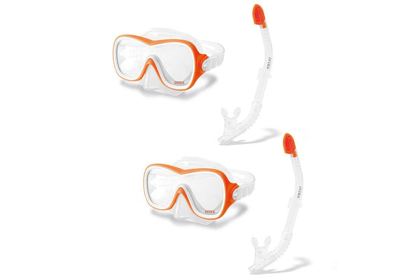 2x Intex Aqua Flow Sport Wave Rider Swim Snorkeling Snorkel Goggles Kids 8y+ YL