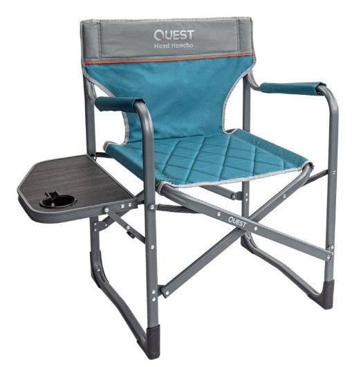 Quest Head Honcho 84cm Aluminium Directors Chair w Armrests Camping Picnic Blue