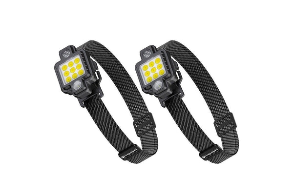 Costcom 5 Modes COB LED Head Torch USB Rechargeable Headlight Waterproof Lamp (2x)