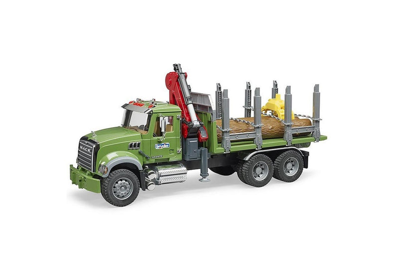 Bruder 1:16 MACK Granite Timber Truck w Loading Crane Logs Kids Vehicle Toy 4y+