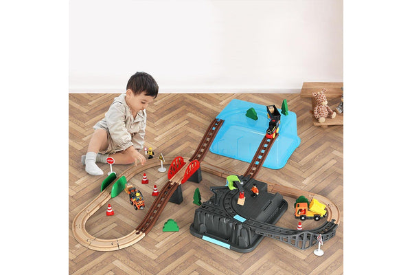 Bopeep Toy Train Set Track DIY Wooden Thomas Miniature Magnetic Trains Xmas Gift