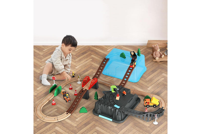 Bopeep Toy Train Set Track DIY Wooden Thomas Miniature Magnetic Trains Xmas Gift