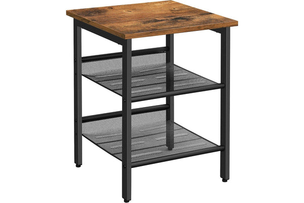 End Table Industrial Side Table Mesh Shelves
