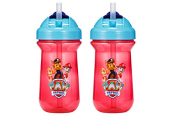 2pc The First Years Flip Top Straw Cup Baby Toddler 18m+ Water Bottle Paw Patrol