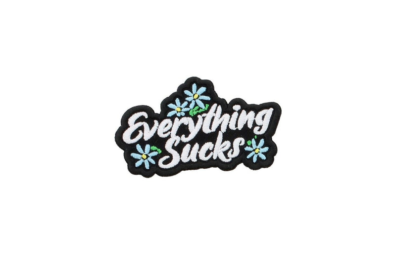 Grindstore Everything Sucks Iron On Patch (Black/Blue) (One Size)