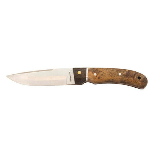 Whitby Pakkawood Burlwood Handle Survival Camping Knife w Sheath - 4.5'' Blade