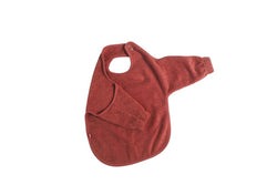 Kikadu Bath Neck Feeding Bib 72x38cm Terry Towel w Sleeves Baby Infant 6m+ Rust