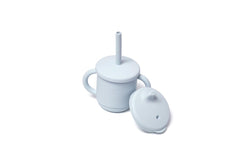 My Pure Silicone Baby Toddler 3-in-1 Sippy Drinking Cup Set Baby Blue 6M+