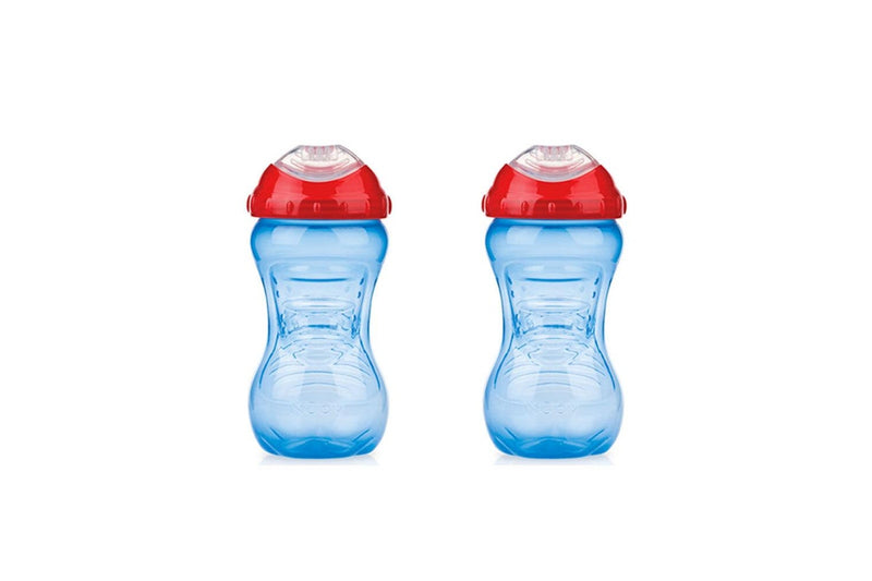 2x Nuby Ultra Sipper No Spill Gripper Drinking Cup w Spout 420ml 12m+ Assorted