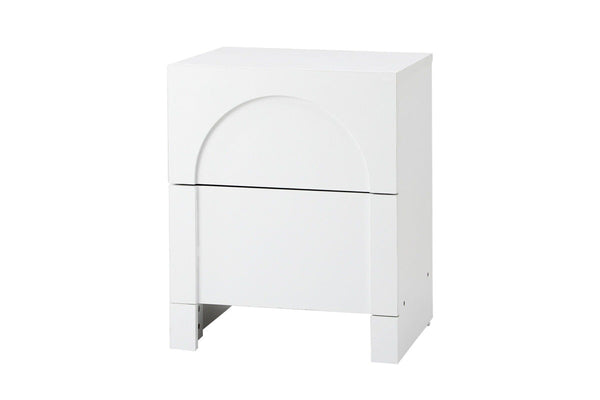 Oikiture Bedside Table 2 Drawers White