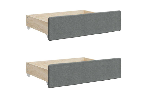 Bed Drawers 2 Pcs Dark Grey Engineered Wood And Fabric Bedside Tables