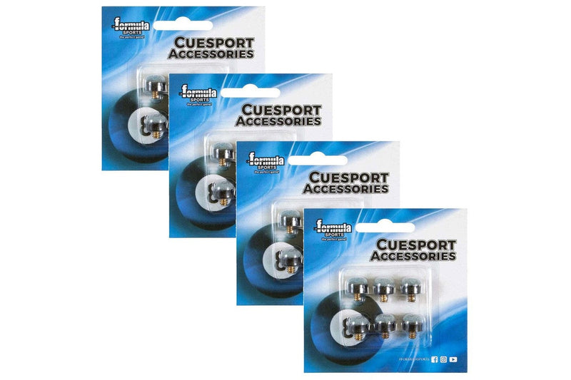 24pc Formula Sports Leather Tip Screw Snooker Cue Replacement Accessory 9mm Blue