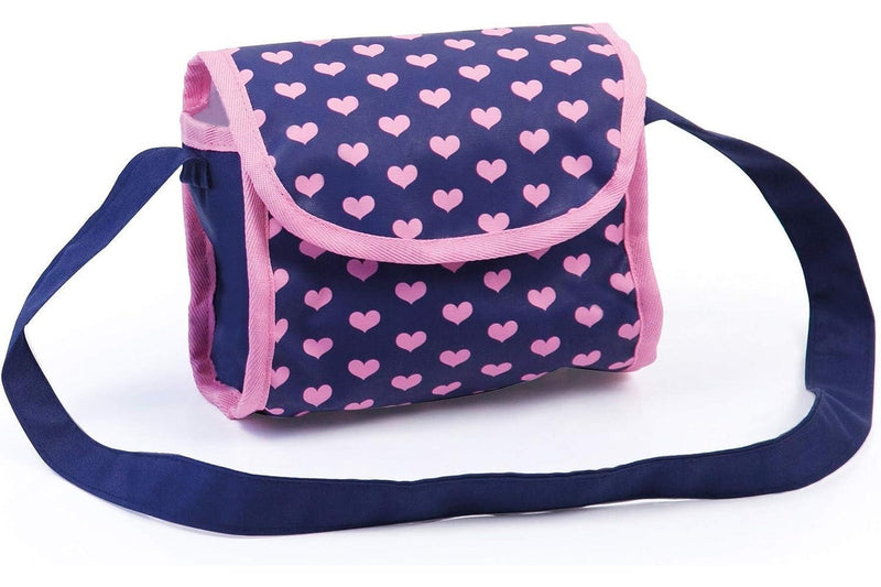 Trendy Dolls Pram, Foldable with Height-Adjustable Handle, Blue and Pink