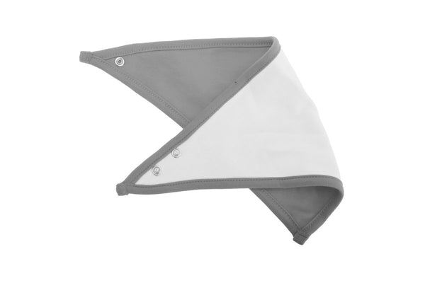 Babybugz Baby Plain Bandana Bib (White/Heather Grey) (One Size)