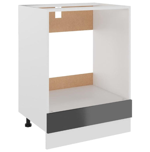 Oven Cabinet High Gloss Grey 60x46x81.5 cm Engineered Wood vidaXL