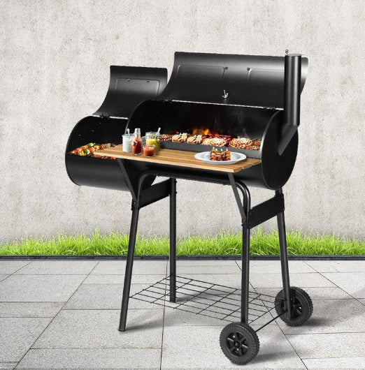 Grillz 2-In-1 BBQ Grill Offset Charcoal Smoker