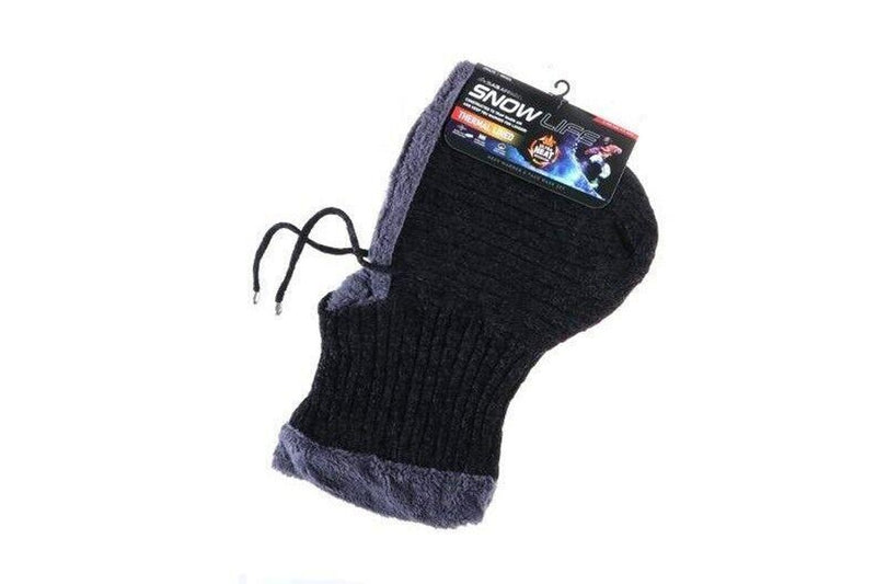 Neck Warmer & Face Mask Adults Ultra Heat Retention Ski Thermal Lined - Black