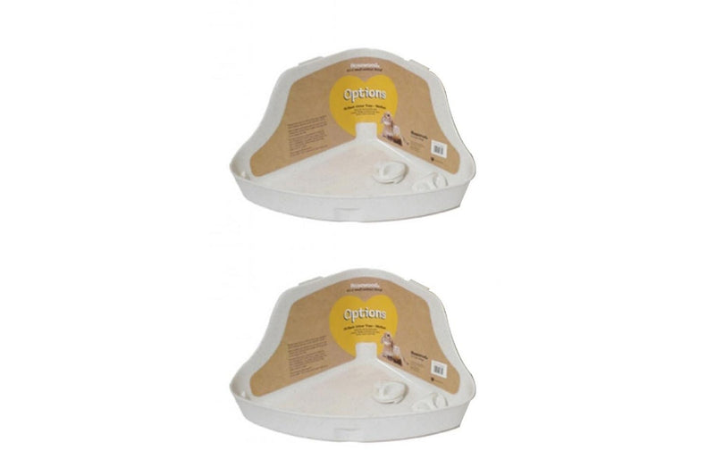 2x Corner High-Backed Pet Toilet Box Poop Training Rabbit Litter Tray Large WHT