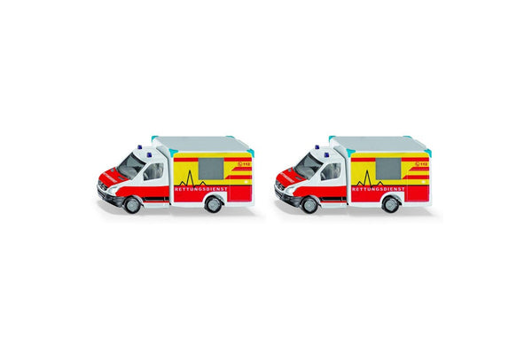 2x Siku 1536 Ambulance Diecast Emergency Vehicle Kids Child Collectable Toy 3+