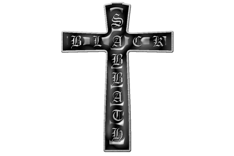 Black Sabbath Enamel Cross Badge (Black/Grey) (One Size)