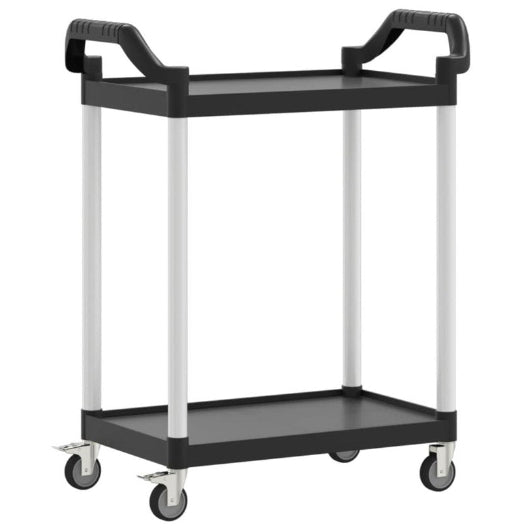 2-Tier Trolley Black 81x41x92 cm Aluminium vidaXL