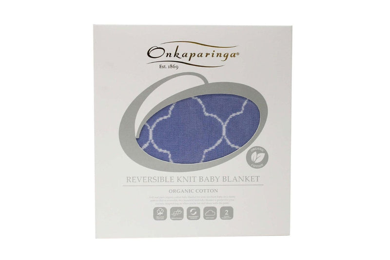 Onkaparinga Reversible Baby Clouds Organic Cotton Blanket Nursery Bedding Blue