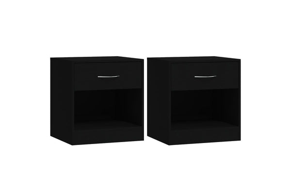 Bedside Cabinets 2 Pcs With Drawer Black Bedside Tables